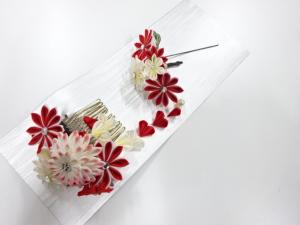 アンティーク　つまみ細工　髪飾りセット